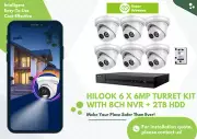 HiLook 6 x 6MP Turret Kit with 8CH NVR + 2TB HDD