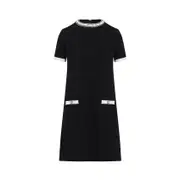 [Valentino] Valentino-Black Acetate Mini Dress-Donna S STAND