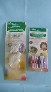 Lot 2 New CLOVER Pom-Pom Makers Extra Small & Small