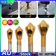 4x Chamfer Deburring Crosshole Metal Tool Countersink Cutting Ti Drill Bit Set
