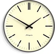 NEWGATE® Radio City Retro Wall Clock Wall Clocks - Round Clock - Kitchen Clock - Clocks for Living Room - Office Clock - Domed Glass - Metal Case - Medium Clock - Marker Dial - Matt Grey