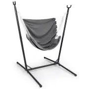 CostwayHammock Chair with 6-Position Adjustable Height and Side Pocket-Grey