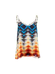 Geometric Print Chain Strap Top