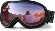 SPOSUNE OTG Ski Goggles - Over Glasses Snow Snowboard Goggle with Anti Fog Dual Lens for Men Women Youth Kids Skiing Skating Snowmobile, Windproof UV400 Protection Winter Sports Protective Glasses