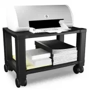 Printer Stand Compact 2 Shelf Locking Wheels Scanner Computer Office Supplies