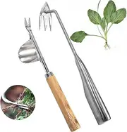 Tefola Lot de 2 Pieces Manual Weed Puller Garden Tool Scarifier Ground Killer Portable Weed Killer Weed Puller Garden Puller