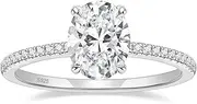 [EAMTI] 3CT 925 Sterling Silver Engagement Rings Oval Cut Cubic Zirconia CZ Wedding Promise Rings for Her Stunning Wedding Bands for Women Size 3-12