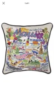 Cat Studio MAUI HAWAII Pillow NWT Embroidered Decorative Throw Pillow New!