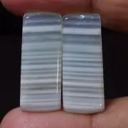 100% Natural Lovely Pair White MONTANA Agate 20.70 Cts. Cabochon Loose Gemstone