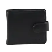 Milleni Mens 11cm Leather Tab Wallet Money/Credit Card Cash Holder/RFID Black