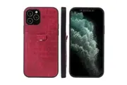 For iPhone 12 Pro Max Case Crocodile Pattern PU Leather Card Slot Cover Red