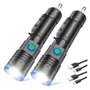 Small Flashlights 20000 High Lumens - LED Rechargeable Flashlight G1000MT 2PACK