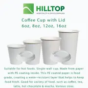 Disposable PE Coated Paper Coffee Cups 6oz 8oz 12oz 16oz Takeaway Single Wall
