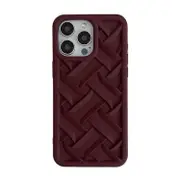 For iPhone 13 Pro 3D Weave TPU Phone Case - Wine red