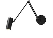 Vintage Adjustable Swing Arm Wall Lamp Foldable Wall Light Plug-in Cord Wall Sconce with On/Off Switch Wall Mounted Reading Light Fixture Bedside Lamp,Black,Dimming