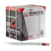 Doss 14AWG 2Core Speaker Cable Connector Cord Pulling Reel Roll White 152M