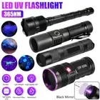 10-60W 365nm UV Light LED Flashlight Blacklight Inspect Detector Torch & Battery