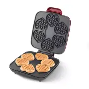 Dash Multi Mini Heart Nonstick Waffle Maker, Red, Makes 6 Mini Waffles FREE SHIP
