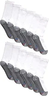 [Hanes] mens AC18P Active Cool 12-pack Big & Tall Crew Socks Casual Sock