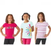 Member's Mark Girls 3-Pack Short Sleeve Graphic Tee, "Hello Sunshine"