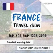 NeuSIM France eSIM 5-20GB Data | Same Day DELIVERY!