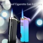 Windproof Torch Jet Gas Lighter Blue Fire Turbo Butane Refillable Flame Lighter