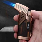 Windproof Cigar Lighter Blue Flame Lighters 2 Jet Torch Plastic Gas Butane Hot