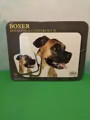 Little Gifts Boxer Dog Computer Mouse Pad and 2 Coasters Set
