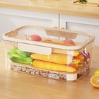 Stackable Food Containers Dust-proof Storage Fridge Organizer with Lids Bpa-free