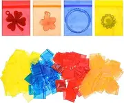 Classicseali 200PCS Little Baggies, Thickened Tiny Plastic Bags, Colorful Transparent Sealed Micro Zipper Tiny Baggies, for Jewelry, Earrings, Coins, Snacks, Beads, Bolts, Pills, 4 Colors