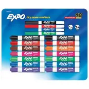 Expo Low Odor Dry Erase Markers 14 Chisel+ 4 Fine Point Tip Colour Pens 18 Pack