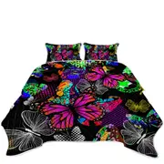 A Riot of Colorful Butterflies Coverlet