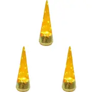 3PK LVD LED Glass Tree Citrine Large Home/Office Decor Display 9x28cm Yellow