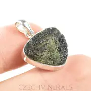 4.85gr MOLDAVITE genuine tektite pendant sterling silver .925 + COA #JM493