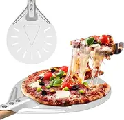 8 Inch Pizza Peel,Professional Durable Pizza Peel Turner Non-Slip Aluminum Turning Peel Pizza Paddle with 16 Inch Long Handle for Baking Homemade Pizza Bread (8 Inch, 40cm Handle)