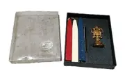 Vintage Olde Tower Ornate Gold Metal USA Flag Stamp Pre- Owned
