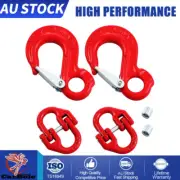 2X 6mm Hammerlock Eye Sling Hook Safety Chain Caravan Trailer Connecte Extend AU