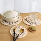 Nordic Style Printed Cotton Woven Heat Insulation Pad Dining Dish Bowl Mat