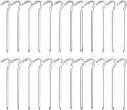 24 Pack Tent Pegs, Aluminum Tent Stakes Pegs with Hook, 7" Hexagon Rod