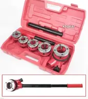 Manual Pipe Threader Ratchet Type W/ 5 Dies NPT Professional