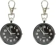 [Sosoport] 2 Pcs Pocket Watch Wrist Alloy Miss Quartz Watches Numerals Dial Pocket Watches