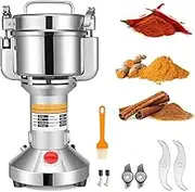 Couleeur Electric Grinder for Kitchen,Stainless Steel Grain Spice Mill Grinder High Speed 2000W 36000 RPM for Nuts Cereals Spice Grain Herb Flour with Overload Protection,500g