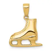 14k Yellow Gold 3-D Ice Skate Boot Pendant