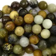 12mm faceted flower jade round beads 15.5" strand