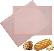 Perforated Silicone Baking Mats 2-Pack, Oven & Dishwasher Safe Reusable Biscuit Pastry Bread Pizza Liners, 11 5/8"x16 1/2" Sakura Pink