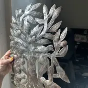 Tree of Life with birds Haitian metal wall art Signed By Meda Ulysse 15x11”