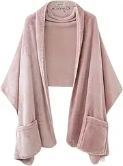[Keyocean] Fleece Wrap Shawl with Large Front Side Pockets for Fall Winter