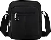 [Lizbin] Men's Messenger Bag, Small Crossbody Bags Casual Black Shoulder Bags, Man Purse Crossbody Shoulder Bag for Men and Women, Travel Messenger Shoulder Bag Water Resistant for Work Business (Black)