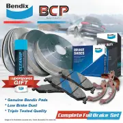 F + R BCP Brake Rotors Drums Bendix HD Pads Shoes for Toyota Hiace TRH223R 2.7L