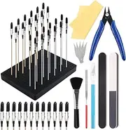 Glarks 32Pcs Gundam Model Building Tools Hobby Model Tools and Model Painting Base Holder Alligator Clip Sticks Assortment Kit, Perfect for Model Making Lover and DIY Projects